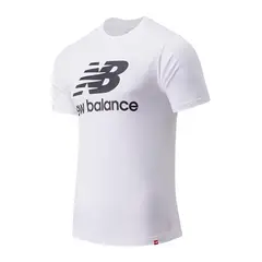 NEW BALANCE - Camiseta Essentials Stacked Logo Hombre-Blanco