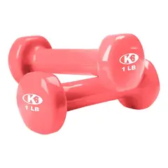 K6 - Mancuerna Encauchetada 1 Libra Pesas De Vinil Por Unidad