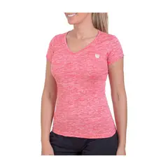 WILSON - Camiseta cuello v jaspeada 71566 mujer gym.