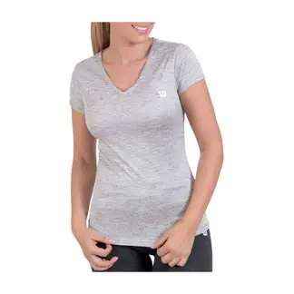 WILSON - Camiseta cuello v jaspeada 71566 mujer gym.