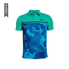 UNDER ARMOUR - Camiseta Polo Threadborne Para Niños-Azul
