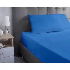 VOYPRE - Juego de Sábanas Tamaño King Unicolor Azul Rey