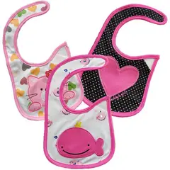 MIFANQI - Set x 3 baberos de tela impermeable bebe niña