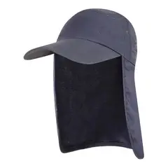 VELBROS - Gorra Cachucha Safari Protector Cuello Capa Viaje Sol Chavo - Gris oscuro