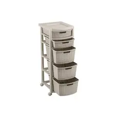 RIMAX - Cajonero 3G/2P Apariencia Rattan 9830 -Taupe