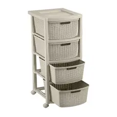 RIMAX - Cajonero 4G Apariencia Rattan 9836 -Beige