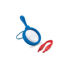 LEARNING RESOURCES - Pinza sensorial y lupa azul para niños niñas stem