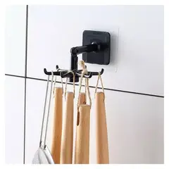 GENERICO - Gancho giratorio adhesivo 360° multifuncional cocina y baño