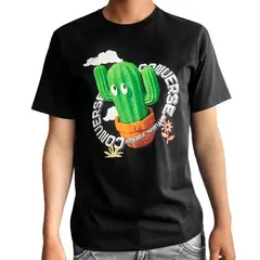 CONVERSE - Camiseta Animated Cactus Unisex-Negro