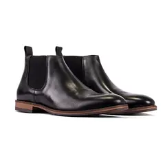 OVERSTATE - Botas Estilo Chelsea Para Hombre En Cuero Negro CA-5482-3301OV