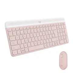 LOGITECH - Combo Inalámbrico Slim Teclado Y Mouse Mk470 Rosa