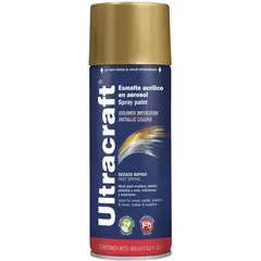 TRUPER - Pintura Dorada En Aerosol De 400 Ml, Secado Rápido Ultracraft