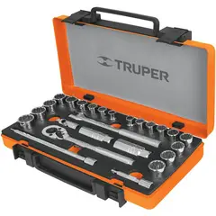 TRUPER - Juego De Copas Mixtas Con 25 Piezas, Cuadrante De 3/8"