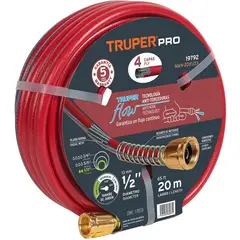 TRUPER - Manguera Súper Reforzada De 1/2", 4 Capas, 20 M Anti Fuga