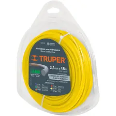 TRUPER - Hilo Redondo Para Guadañadora De 48 Metros, Diámetro 3.3 Mm