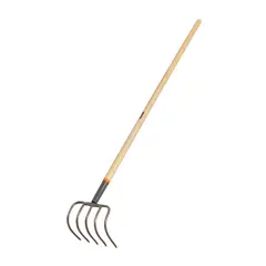 TRUPER - Cultivador O Bieldo De 5 Dientes Jardinero Mango Madera 60"