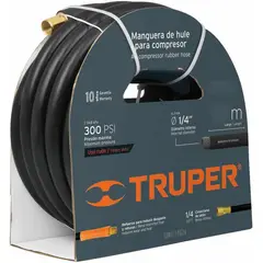 TRUPER - Manguera Para Compresor De Caucho 15 M, 1/4" Npt, 300 Psi