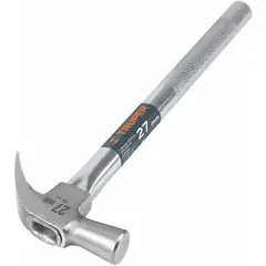 TRUPER - Martillo Tubular Pulido De 16 Oz, Uña Curva, Antiderrapante