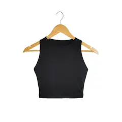 SYK - Blusa Crop Top Para Mujer Unicolor Licrado.