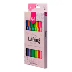 KIUT - Marcadores Punta Pincel Lettering X 12 Uds.