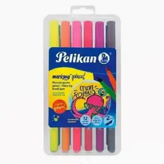 PELIKAN - Plumón Markana Punta Pincel X 12 Marcadores Lavables