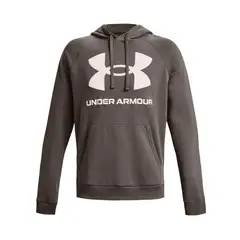 UNDER ARMOUR - Hoodie Rival Fleece Big-Gris Oscuro_.