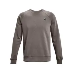 UNDER ARMOUR - Buzo Rival Fleece Crew-Gris Oscuro_.
