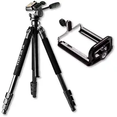 WEIFENG - Trípode fluido wf 6663a con soporte para celular - negro