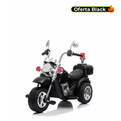 ROADMASTER - Moto Eléctrica Triciclo Trimoto Tipo Harley Chopper NEGRA_.