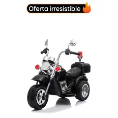 ROADMASTER - Moto Eléctrica Triciclo Trimoto Tipo Harley Chopper NEGRA_.