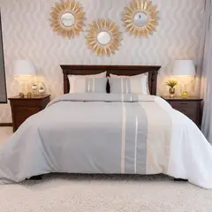 AMARE HOME - Duvet Cover Grey - Colección Ilusión 6 Piezas Queen.