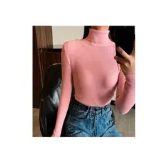 SYK - Buzo Cuello Tortuga Para Mujer Rosado