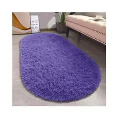 BANZAY - Tapete Pie de Cama Ovalado - Lila