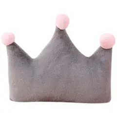 BANZAY - Cojín Decorativo Corona Princesa - Gris