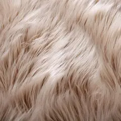 BANZAY - Tapete Antideslizante Peludo 100 cm Redondo - Crema