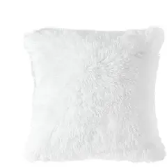 BANZAY - Cojín Decorativo Peludo 40x40 - Blanco