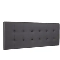 BANZAY - Cabecero Cama Semi-Doble Cuadros Ecocuero - Gris