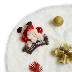BANZAY - Pie de Árbol Navidad 100 cm Peludo - Blanco perla