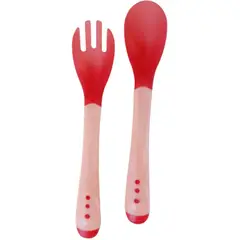 ENFANTASY - Set de cubiertos en silicona para bebe termosensible