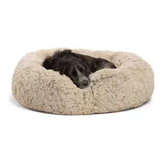 BANZAY - Cama Puff Peluda Perro Raza Grande - Beige
