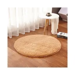 BANZAY - Tapete Peludo Redondo 80 - Camel