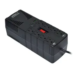 UNITEC - Regulador Automático Voltaje 1200va, 8 Tomas Protegidas U-1200