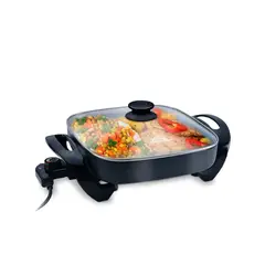 HOME ELEMENTS - Sarten Electrico Cuadrado HE116B-3030 Negro