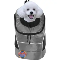 HALLY PET - Morral cargador ventana grande 28 cm x 48 cm x 18 cm gris