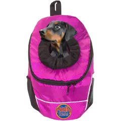 HALLY PET - Morral cargador ventana mediano 28 cm x 37 cm x 17 cm rosado