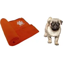 HALLY PET - Una cobija térmica grande 120 cm x 70 cm naranja