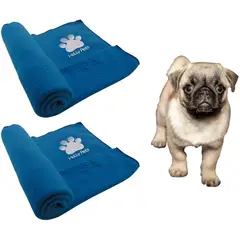 HALLY PET - Dos cobijas térmicas grandes 120cm x 70cm azul claro