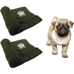 HALLY PET - Dos cobijas térmicas grandes 120cm x 70cm verde