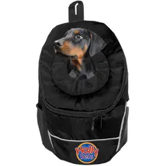 HALLY PET - Morral cargador ventana mediano 28 cm x 37 cm x 17 cm negro