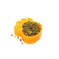 HALLY PET - Comedero bebedero huellas plástico color naranja